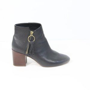 Franco Sarto Boots sz 8 Women Callahan Leather Bootie Block Heel